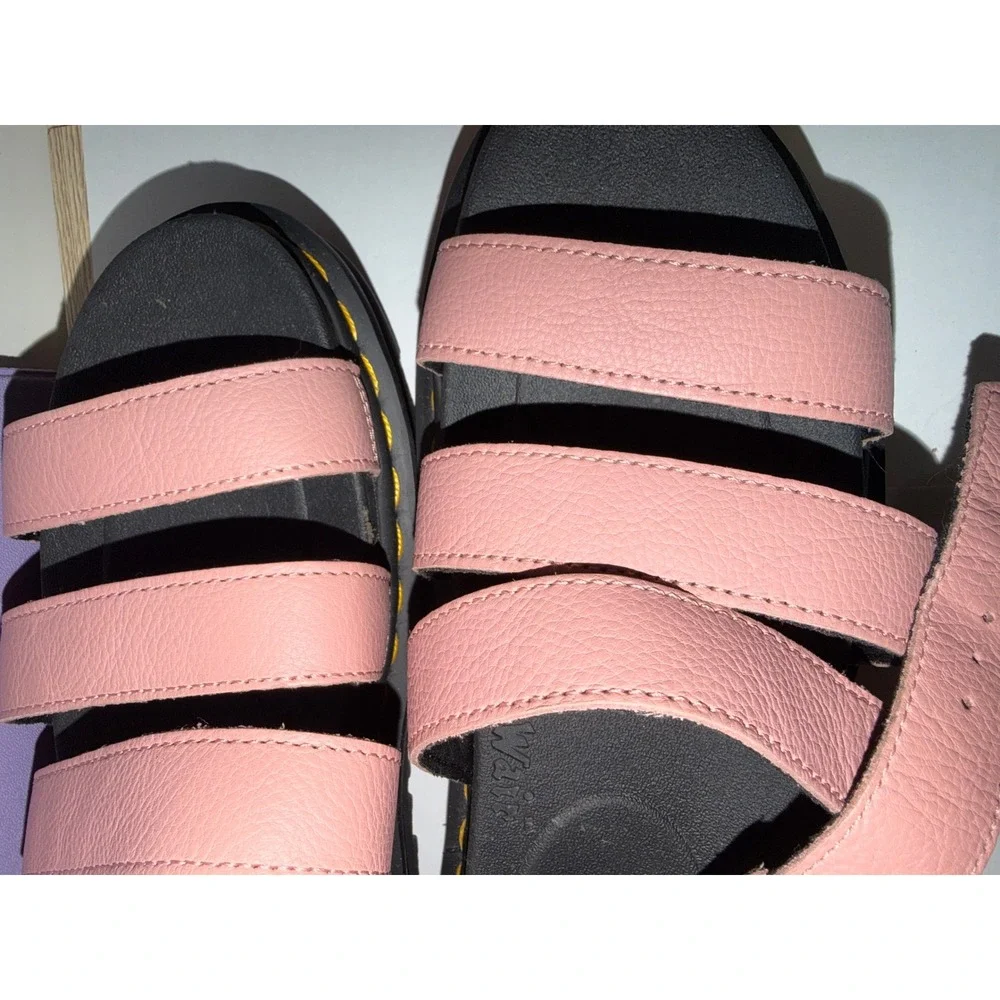Dr Martens Blaire‎ Pink Leather Strap Platform Sandals Womens Size 8 summer